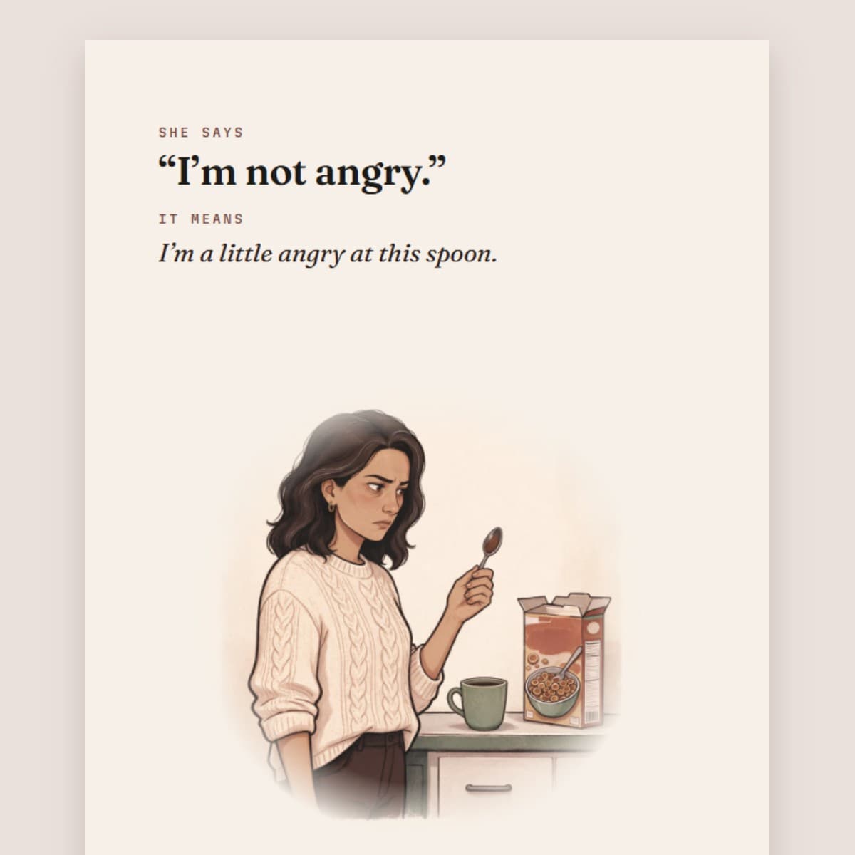 "I'm fine." — sample page from I'm Fine