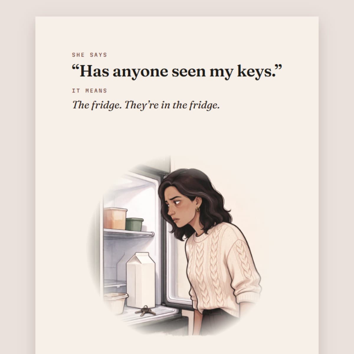 "I slept okay." — sample page from I'm Fine