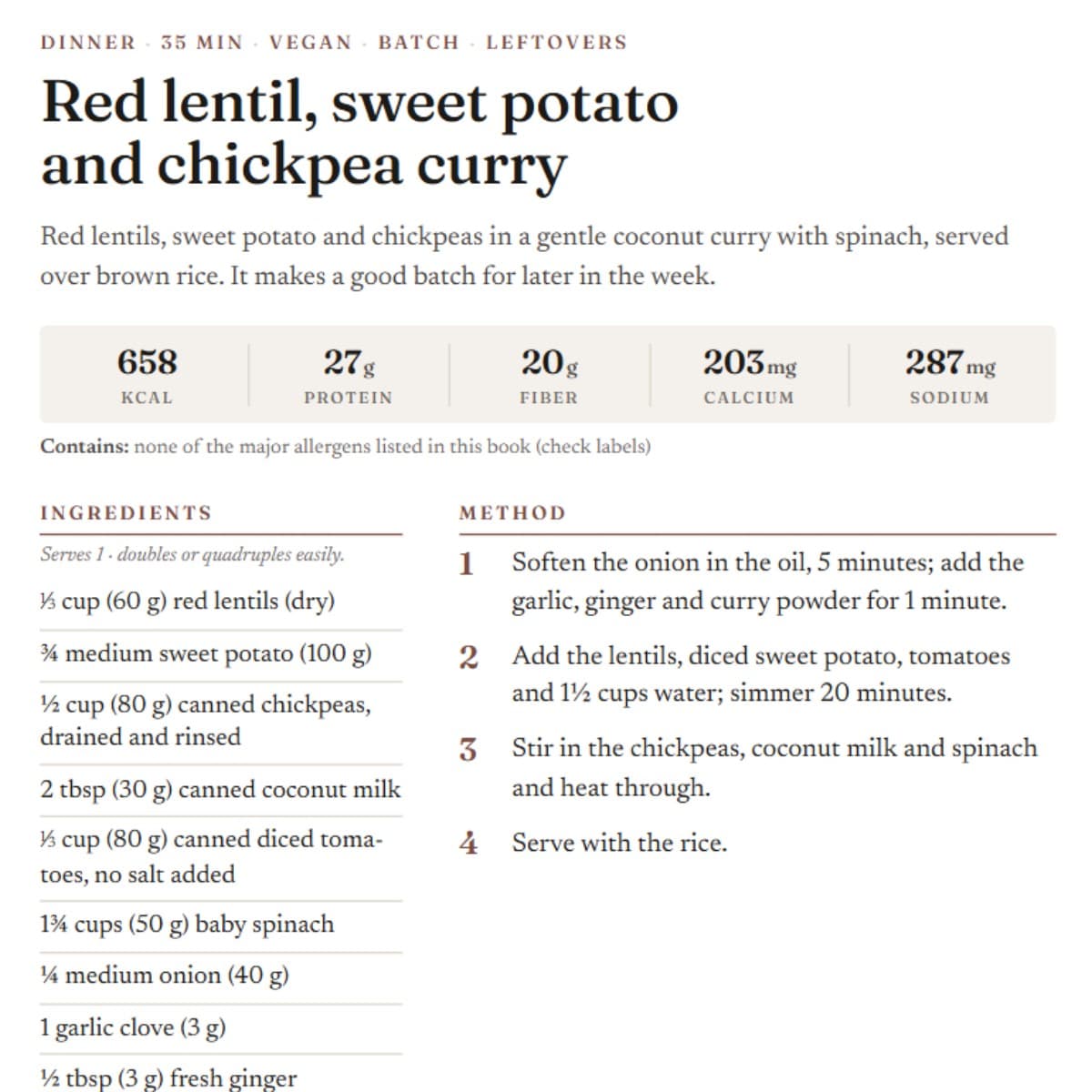 Sample recipe page from The Plant-Based Perimenopause Kitchen