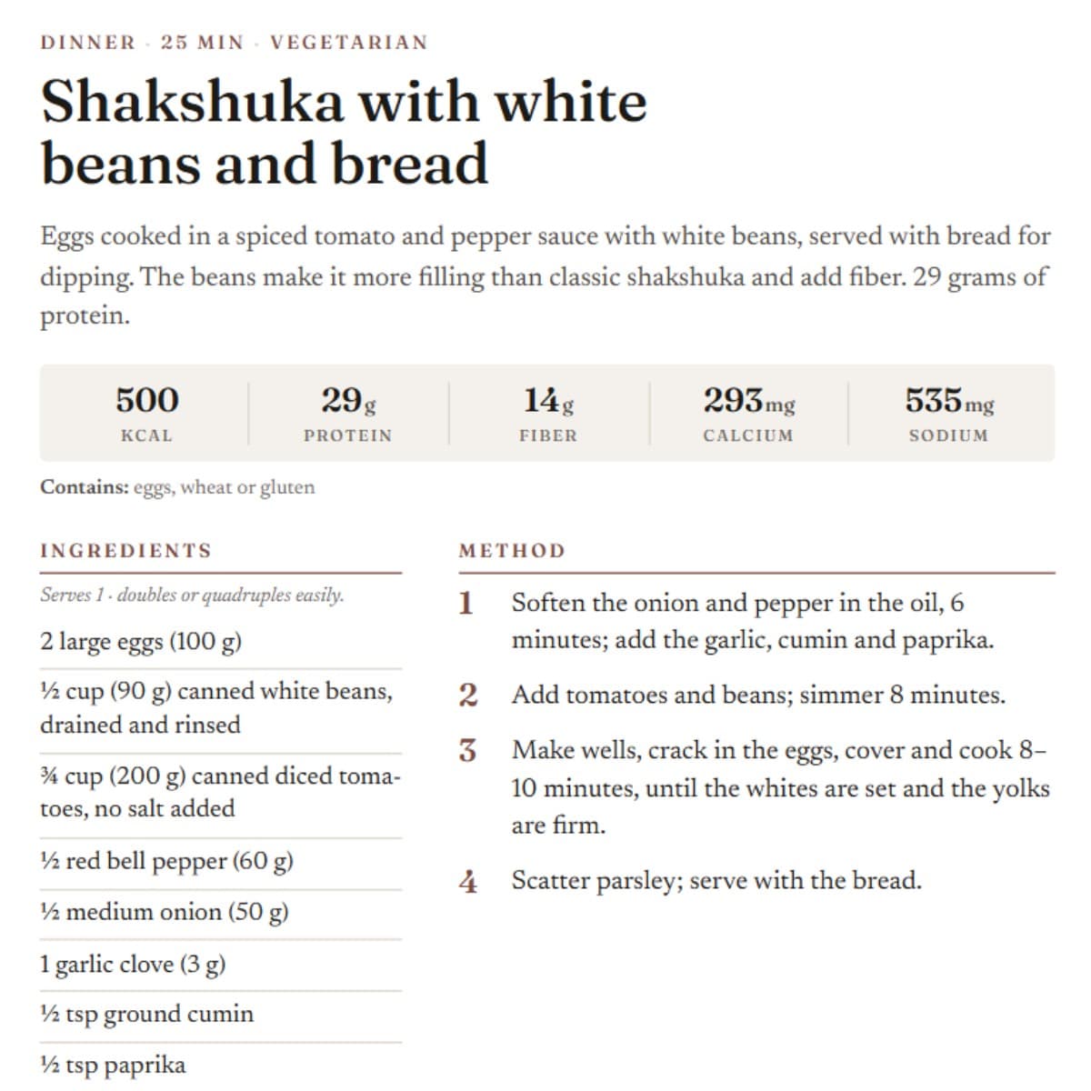 Sample recipe page from Protein at Every Meal
